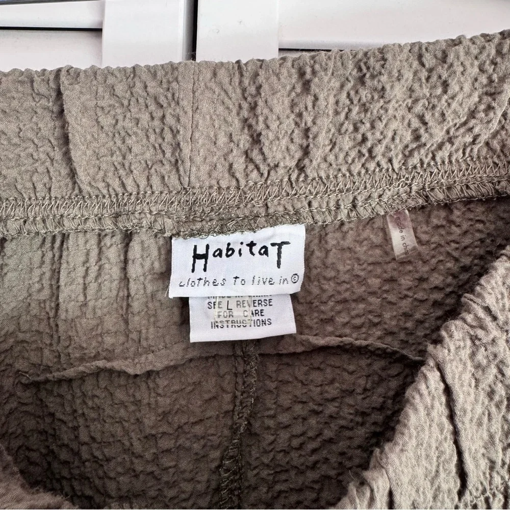 Habitat High-Low Textured Maxi Skirt Olive Green Crinkle Boho Festival Large NEW